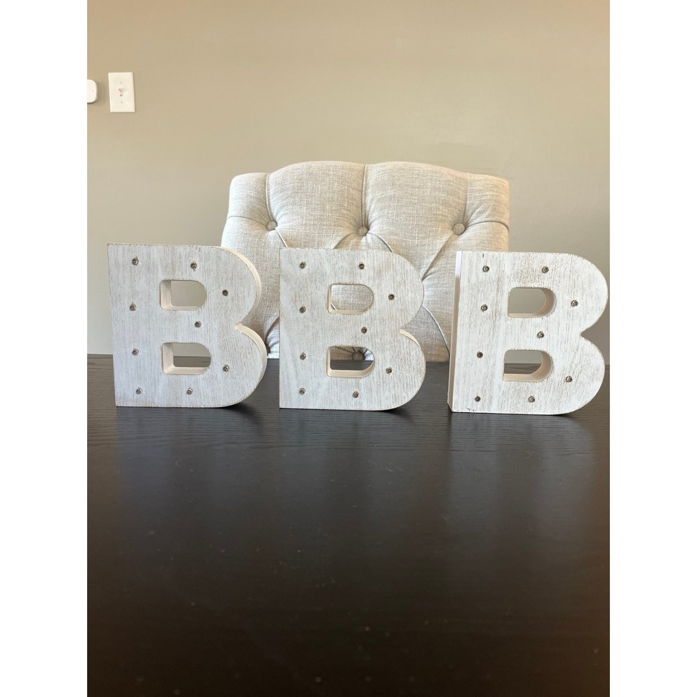 (1)‎ Light Up Wooden Letter "B" Marquee Party Decor Rustic Farm